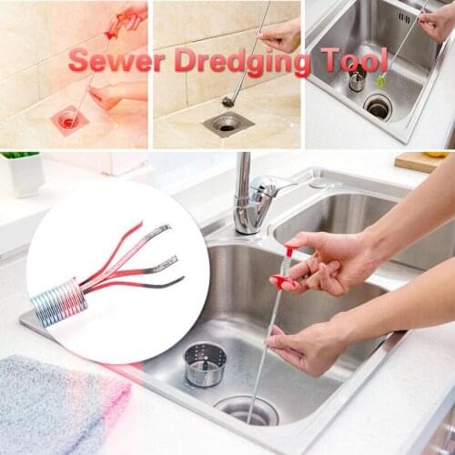 60 Cm Multifunctional Flexible Spring Sewer Dredging Tool Sink Sewer Hair Cleaner Claw Sewers Pipeline Bath Kitchen Clean Tools