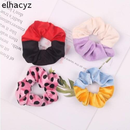 12pcs/lot Velvet Scrunchies Hairband Gum Hair Tie Rope Ponytail Holder Women Elastic Hair Rubber Bands Girls Ponytail Hair Band