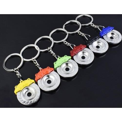 Creative Brake Disc Wheel Caliper KeyChain Car Disc Brake Key Chain Stainless Steel Men and Women Waist Key Ring Chain Pendant