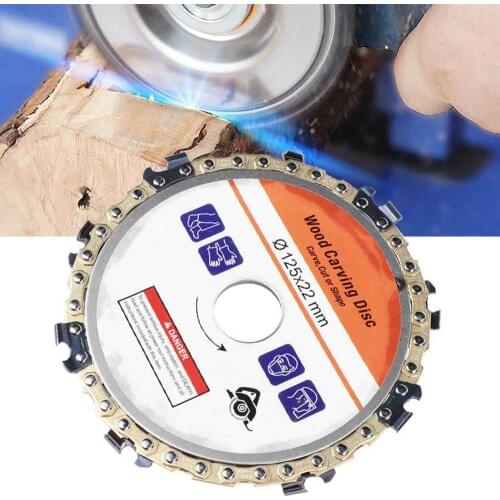 Angle Grinder Chain Disc For Wood Carving Woodworking Chain Plate Circular Saw Blade Cutter Tool 115 125mm Angle Grinding Tool
