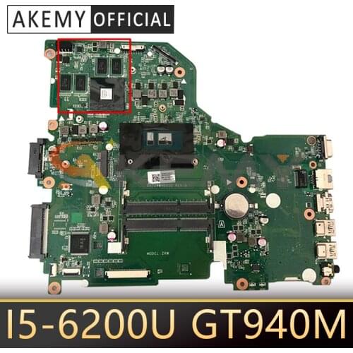 DA0ZRWMB6G0 For Acer Aspire E5-574 E5-574G F5-572 V3-575 V3-575G Laptop Motherboard With I5-6200U CPU GT940M GPU 100% Fully Test