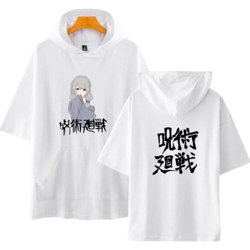 Jujutsu Kaisen T Shirt Comic Cute Girls Tee Shirt Hip Hop Casual Tops Harajuku Cotton Clothes Summer Woman Hooded T Shirt Anime