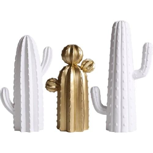 Room Ornaments Statue Figure Sculptures Tapestry Ornaments Home Modern Figurines For Interior Nordic Cactus Desktop Crafts