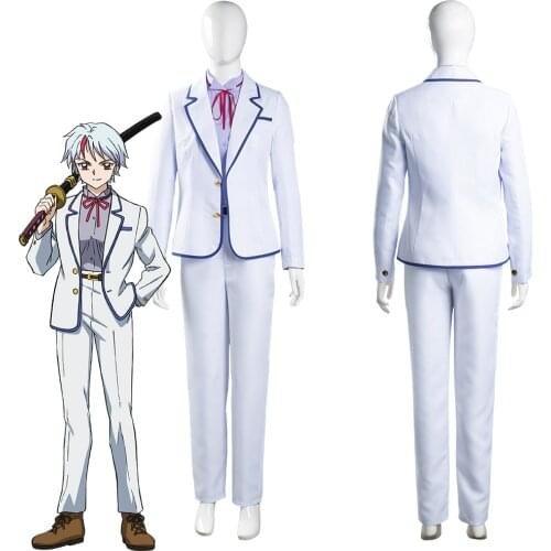 Hanyou no Yashahime Towa Higurashi Cosplay CostumeAdult White Shirt Pants Uniform Suit Halloween Carnival Costumes