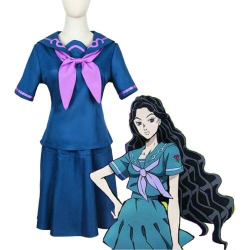 JoJos Bizarre Adventure Cosplay Costume Yukako Yamagishi Uniform Women Dress Sailor Suits JOJO Outfits Full Set