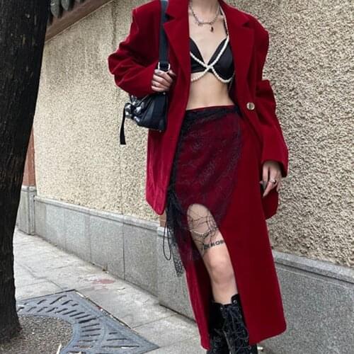 Fashion Women 's Suit 2021 New Long Sleeve Suit Coat + Split Skirt Spring Two - Piece Suit