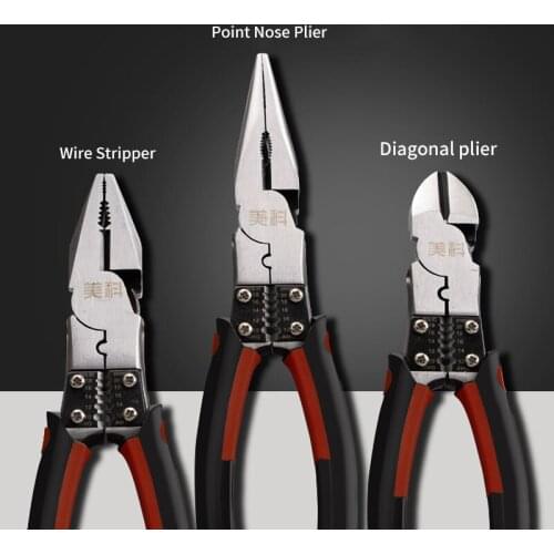 Electrician Multi-functional Wire Stripping Pliers Industrial Grade Chrome Vanadium Alloy Steel 8-inch Wire Stripper Plier