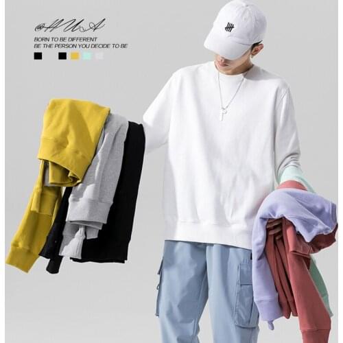 Men Solid Colors Harajuku Hoodies 2021 Mens Spring Autumn Korean Fashions Oversized Sweatshirts Japanese Streetwear Clothes