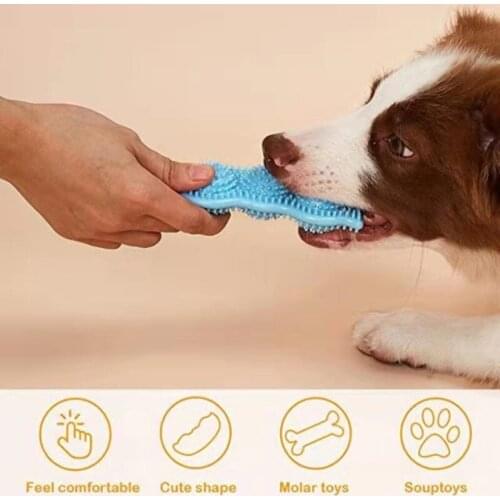 1Pcs New Pea/Sea Cucumber/Barbell Modeling Dog Chew Toy Molar Puppies Leaking Ball Training Toy Soft Non-Toxic Dog Toothbrush