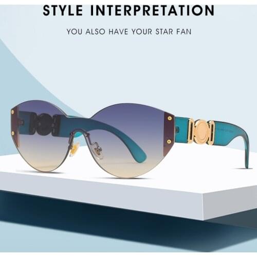 New Fashion Rimless Sunglasses Trend Round Frame Sunglasses for Men and Women Modern Sunglasses