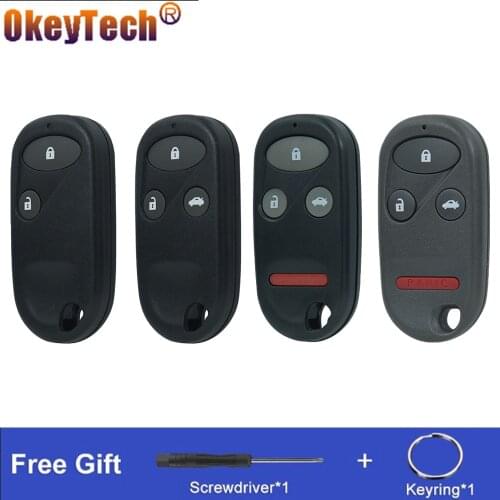 OkeyTech 2/3/4 Buttons Remote Car Key Case Fob For Honda Civic CRV Accord Jazz 2003-2011 Replacement Cover Shell Accessories