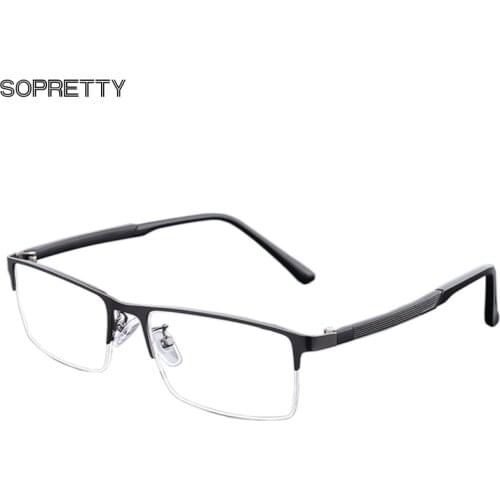 Business Mens Optical Glasses Frames ,Semi Frame Metal Hinge Prescription Glasses for Myopia & Prescription Eyeglass HF9933