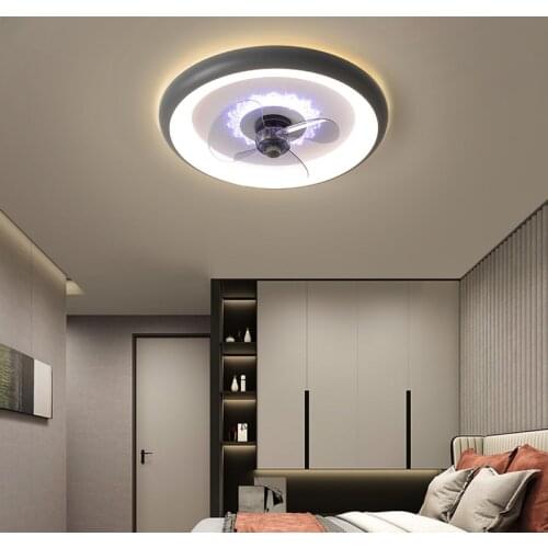 Ceiling fan lamp Nordic simple creative living room bedroom dining room household invisible fan lamp children fan lamp