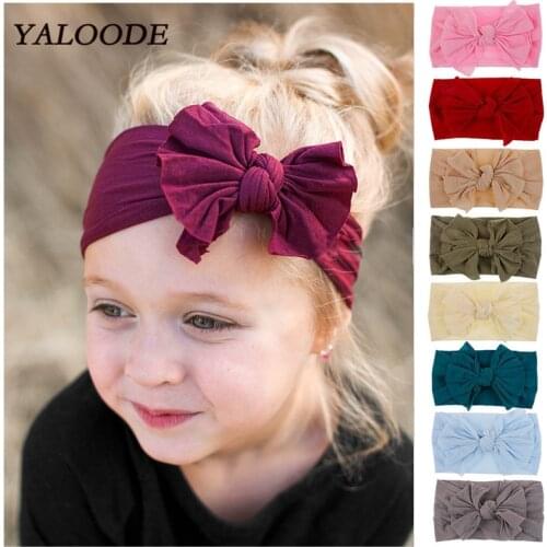 21 Colors Nylon Baby Girls Headbands Baby Boys Soft Bow Turban Hair Bands Baby Hair Accessories for Kids Children Headwear