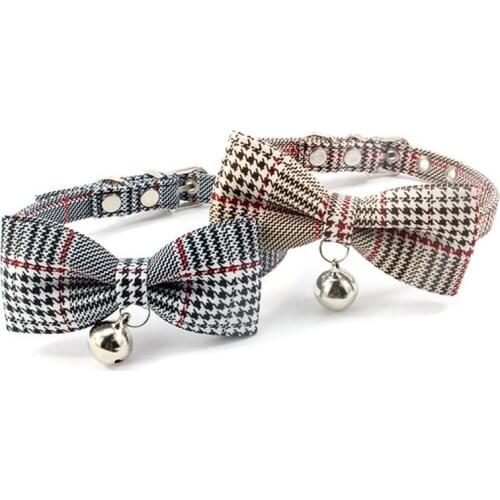 Pet Adjustable Collar with Bells, Small Dogs collar and Cats Bow Knot Princess Necklace accessories,Pet Products XS/S/M