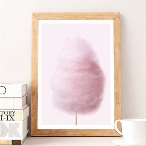 Fairy Floss Print Cotton Candy Girls Nursery Room Posters Pink Wall Art Canvas Painting Girls Bedroom Pictures Decor