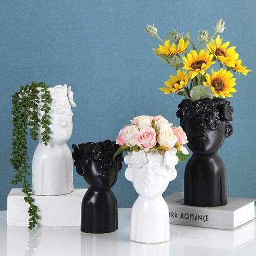 Modern Ceramic Abstract Figures Vase Art Ornament Living Room Flower Arrangement Desktop Furnishings Home Decoration Accessories