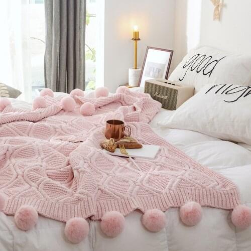 Handmade Chunky Knit Knitted Blanket For Sofa Bed Soft Warm Winter Bed Cover Crochet Knitted Blanket Home Textile
