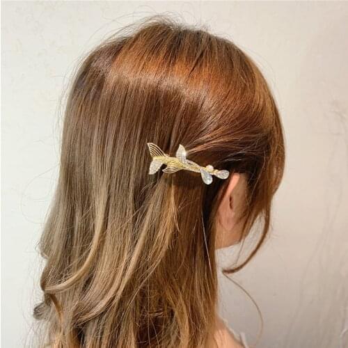 2020 New Net Red Bangs Top Clip Word Clip Girl Side Clip Mermaid Tail Spring Clip Jewelry