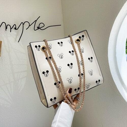 Disney Mickey ladies large-capacity tote bag fashion all-match travel bag girl casual one-shoulder messenger travel shopping bag