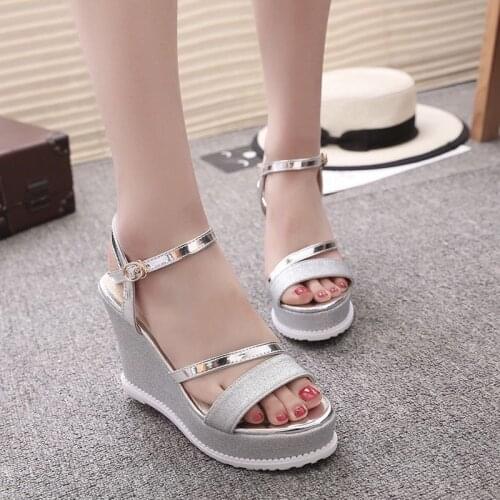 Size 35-40 2021 New Novelty Summer Female Sandals Womens Wedges Super High Heels Shoes Woman Collocation Daily Dress Shoes