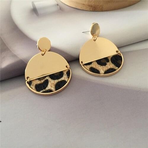 High Quality Feminist Gold Color Plating Half Circle Animal Print Earrings For Women Girl Sexy Fashion Jewelry