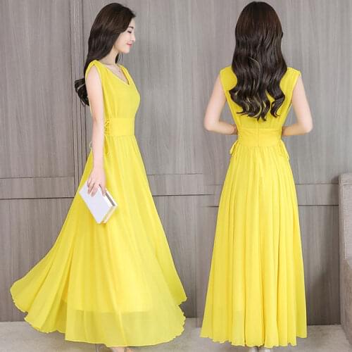 2020 New Summer Middle Aaged Women Chiffon Dress Female Causal Loose Mother Sexy Fashion Solid V Neck Dresses Vestitos W131