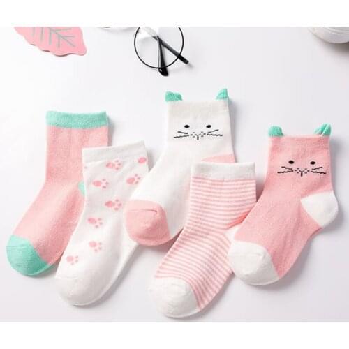ZWY740 Baby Boys Winter Socks Cartoon Bear Kids Spring Autumn Cotton Breathable Keep Warm Floor Anti-skid Girls Socks