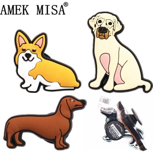 High imitation 1 to 4pc PVC Animals Shoe Charms Accessories Cute Hound Pug Croc Shoe Decoration for jibz Kids Party X-mas Gifts