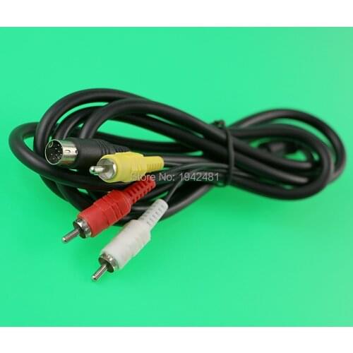 10pcs 1.8m 9Pin 3RCA Audio Video AV Cable For Sega Genesis 2 3 Game A/V Connection Adapter Cord Wire For SEGA Genesis II/III