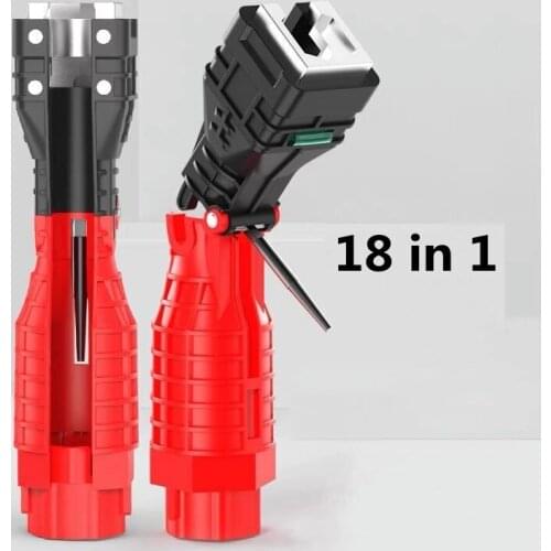 18 in 1 Foldable Water Pipe Wrench Double End Basin Bottom Pliers Sleeve Bathroom Faucet Sink Installation and Maintenance Tool
