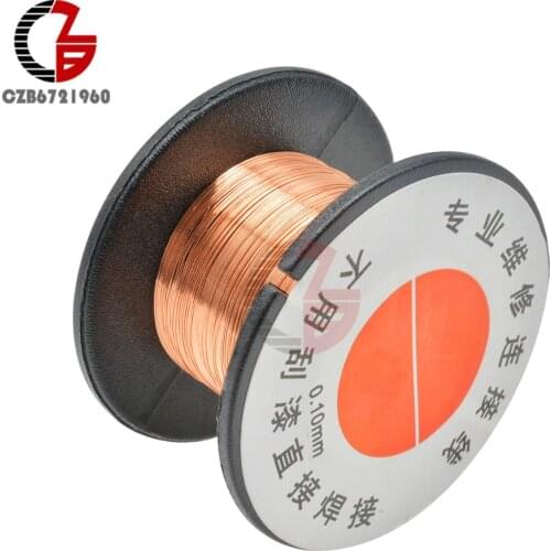 2Pcs 0.1MM Copper Soldering Solder PPA Enamelled Repair Reel Wire Jumper Wire Wrapping Wire