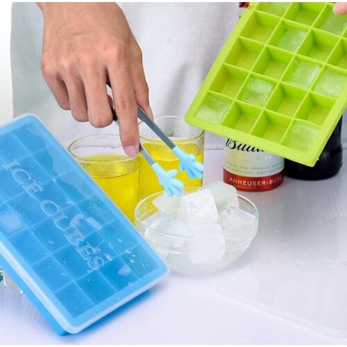 24 Ice Cube Tray Food Grade Silicone Ice Cube Maker Mold With Lid For Ice Cream Chocolate Party Whiskey Cocktail Drink 5 colors
