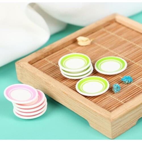 5Pcs/Set Kitchen Toys Doll house Colorful Dinner Plates Doll Durable Mini Food Dishes Tableware Miniature Doll House Accessories