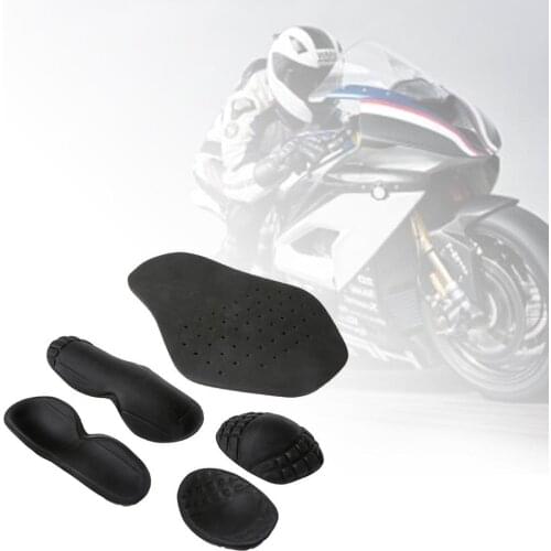 5PCS Removable EVA Riding Shoulder Elbow Back Protectors Pads Set Motorcycle Protection Clothing Built-in Racing Guard