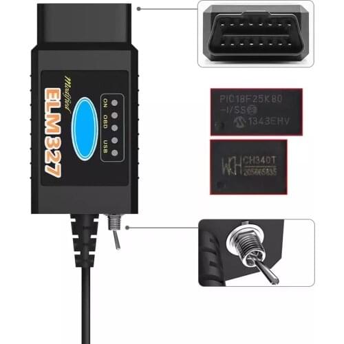 Obd ELM327 V1.5 USB CH340 FORScan HS-CAN + MS-CAN Switch Car Diagnostic OBD Scanner ELM 327 V 1 5 Auto Tool For Ford/Mazda