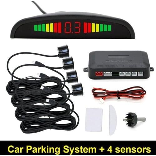 Car LED Parking Sensor And 4 Sensor Reverse Backup Parking Radar Monitor Detector System Backlight Display