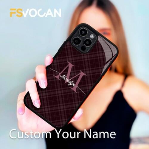 Custom Name Phone Case For iPhone Personalized Capital Letters Cover For iPhone 11 12 Pro Max 7 8 Plus X XR XS Initials Coque