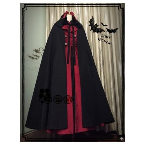 Exclusive Original Fair Maidens Winter Cosplay Costume Long Dust Coat Gothic Formal Dress Halloween Party Role Play Clothing