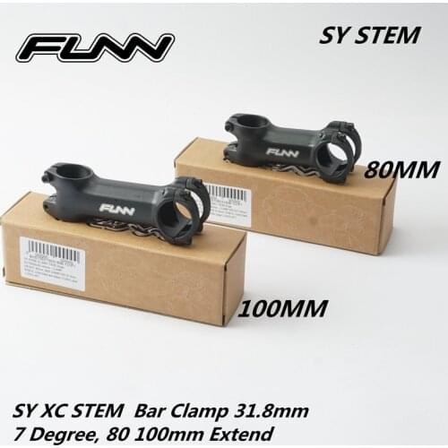 FUNN SY STEM MTB Mountain XC Bike Bicycle Bar Clamp 31.8mm 7 Degree 80MM 100MM Extend Steer Size 28.6MM Stem