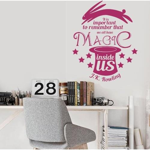J.K Rowling Quote DIY Wall sticker It Is Important To Remember That We All Have Magic Inside Us Removeable vinyl decal Y90