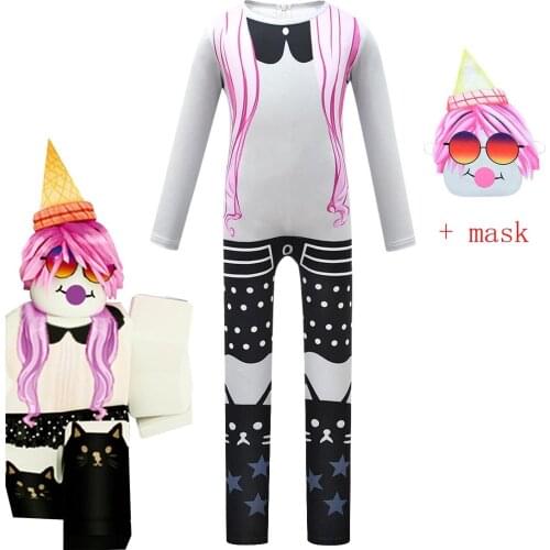 Halloween Costumes for Kids Pocket Devs Cosplay Bodysuit Game Character Skin Carnival Party Clothing with Mask Zentai Outfits