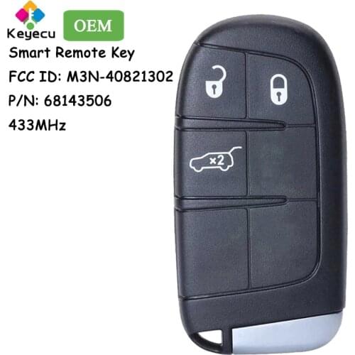KEYECU OEM Smart Remote Control Car Key With 3 Buttons for Jeep Grand Cherokee 2014-2019 FCC ID: M3N-40821302 68143506 AA AB AC