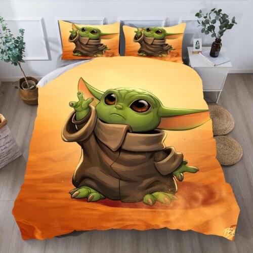 Disney Bedding Set Yoda Baby Series Children Comfort Bedspread Duvet Cover Twin Queen King Size Home Bedroom Decoration Gifts