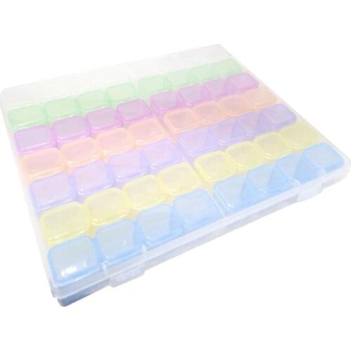 56 grid protection DIY manicure storage box, diamond box tool, transparent jewelry box, non-toxic container, wear-resistant