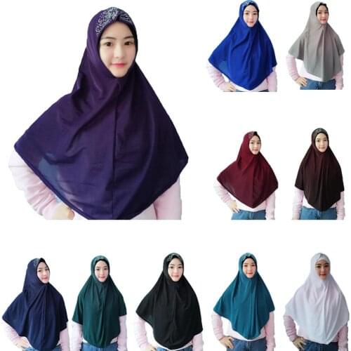 Muslim Full Cover Hijab Hat Women Shawls Scarf Khimar Hijab Islam Ramadan Headscarf Headwear Arab Amira Turban Caps