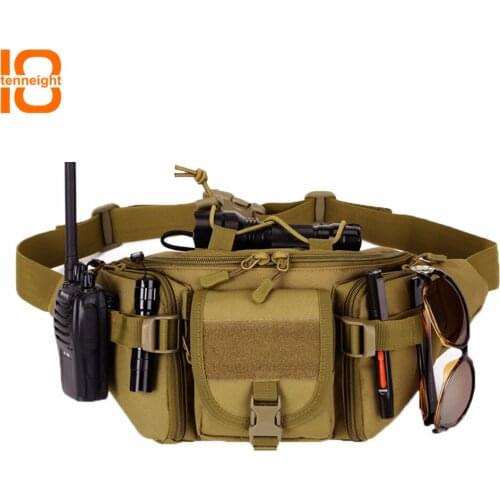 TENNEIGHT Outdoor Tactical Military Waist Bag Molle Waterproof Hunting pockets Sports hiking Camping Waist Bags men Bag Belt