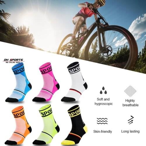 Men Women Cycling Socks Non-Slip Running Basketball Socks Durable Breathable Nylon Compression Bike Bicycle MTB Racing Sports