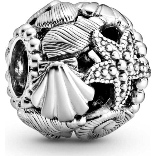 Original Moments Openwork Starfish Shells & Hearts Beads Fit 925 Sterling Silver Bead Charm Bracelet Bangle Diy Jewelry