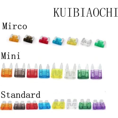 Fuses car Mini Micro Standard Car fuse 2A 3A 5A 7.5A 10A 15A 20A 25A 30A 35A 10pcs/lot